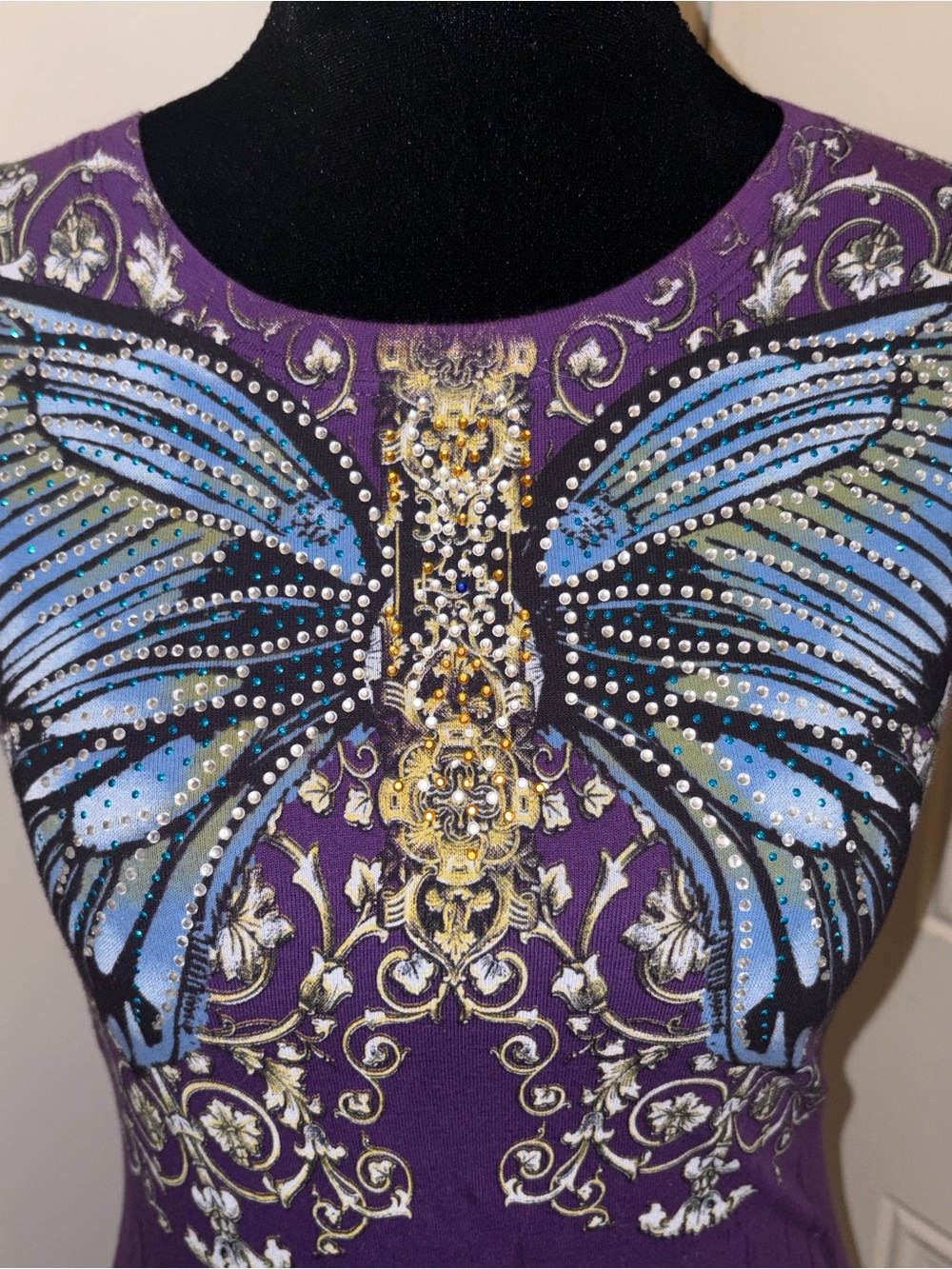 Purple Butterfly Embellished Women's Tee (new without tags) - Picture 7 of 10